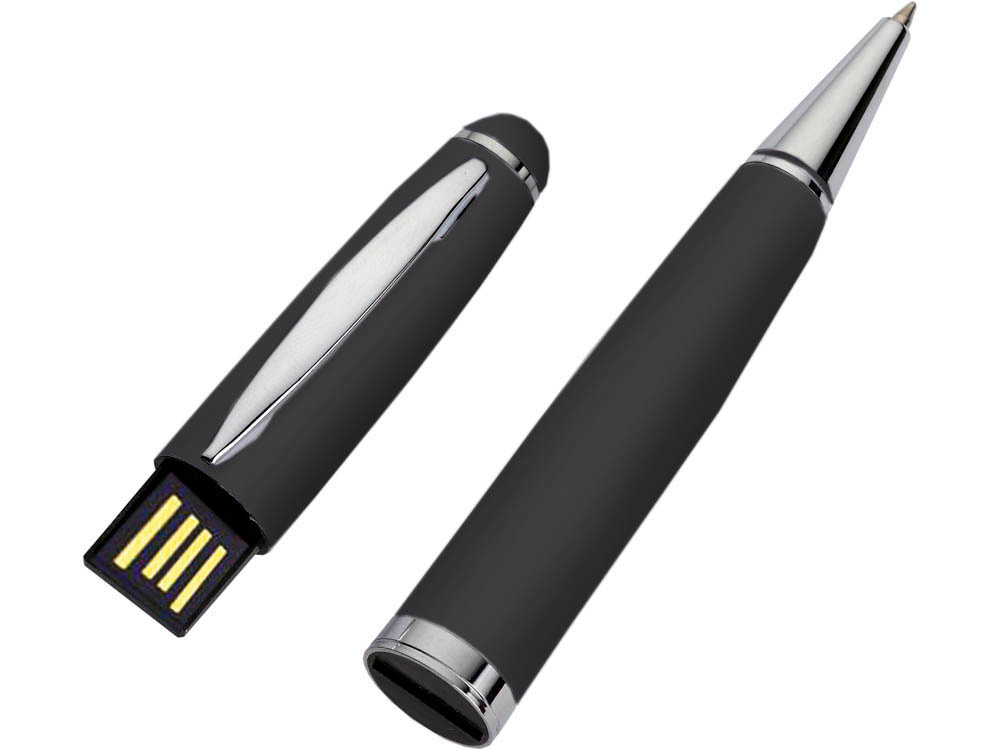 Ручка шариковая с флеш-картой USB 2.0 на 4 Gb черная