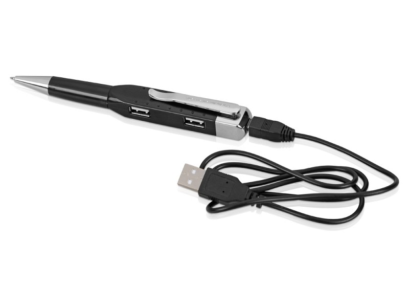 Ручка шариковая с USB-хабом на 2 порта