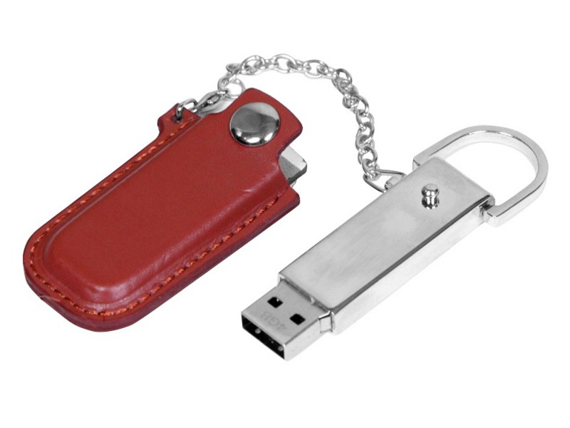 USB-флешка на 16 Гб в массивном корпусе с кожаным чехлом