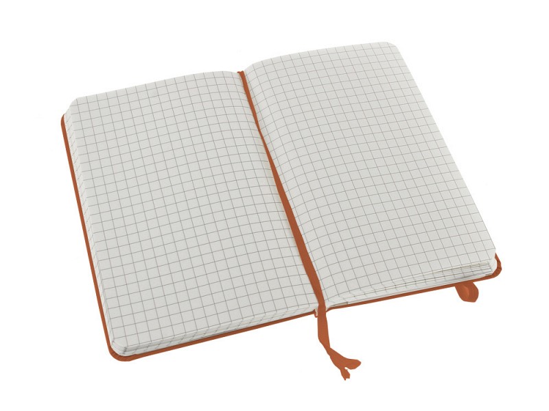 Записная книжка Moleskine Classic (в клетку) в твердой обложке, Pocket (9x14см), оранжевый коралл