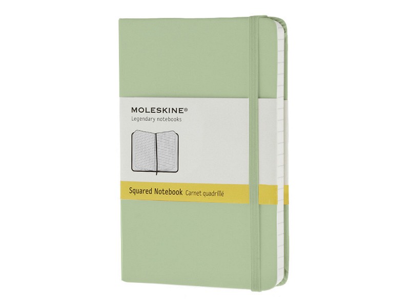 Записная книжка Moleskine Classic (в клетку) в твердой обложке, Pocket (9x14см), фисташковый