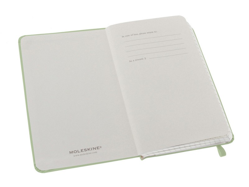 Записная книжка Moleskine Classic (в клетку) в твердой обложке, Pocket (9x14см), фисташковый