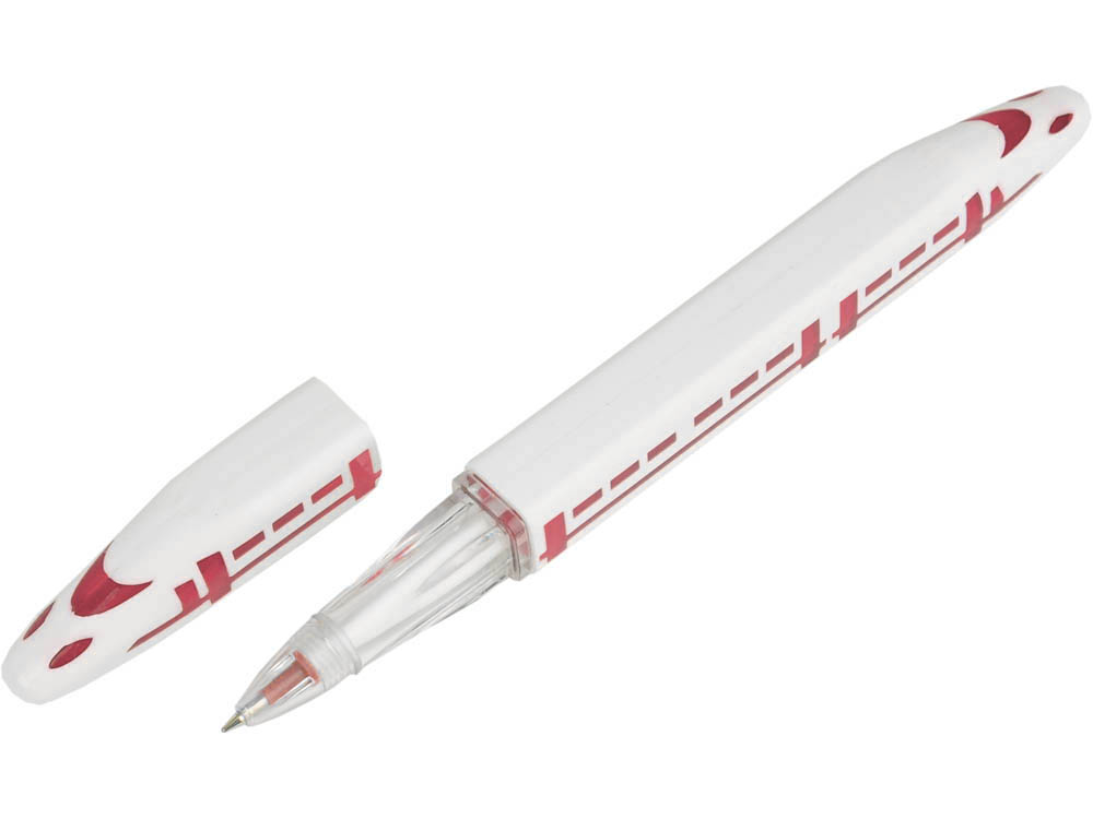 Ручка шариковая «Экспресс» в форме скоростного поезда с подсветкой белая/красная