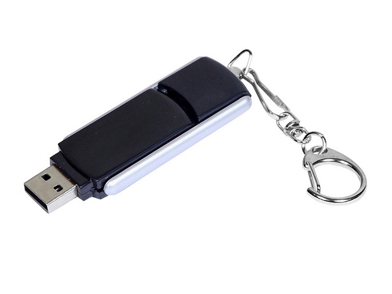 USB-флешка промо на 16 Гб с прямоугольной формы с выдвижным механизмом