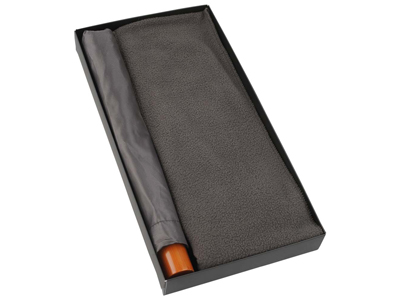 Набор: складной зонт и флисовый шарф в подарочной упаковке