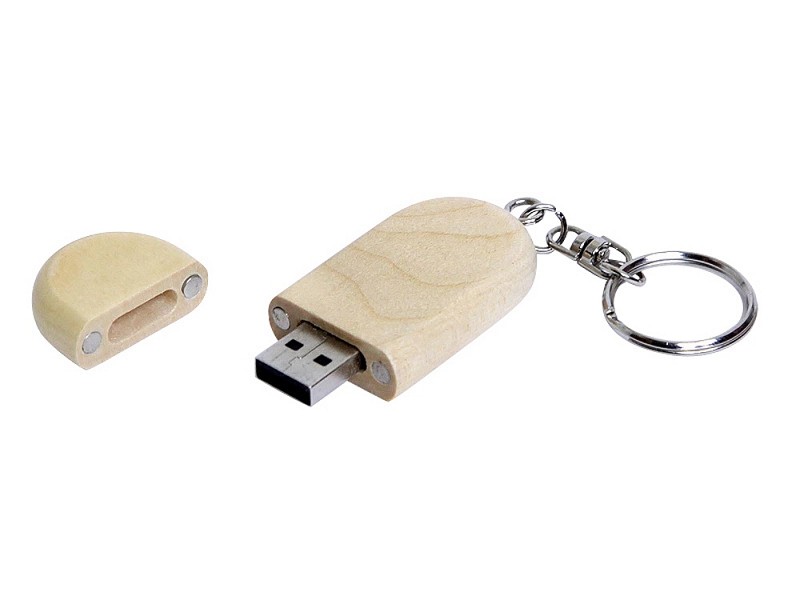 USB-флешка на 16 Гб овальной формы и колпачком с магнитом
