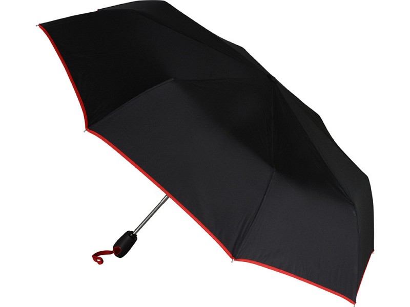Зонт складной "Уоки", черный/красный