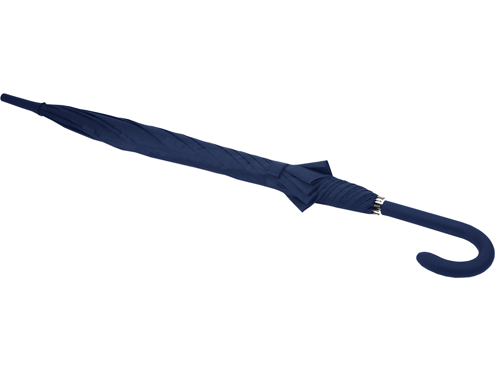 Зонт-трость автоматический с прорезиненной ручкой, темно-синий