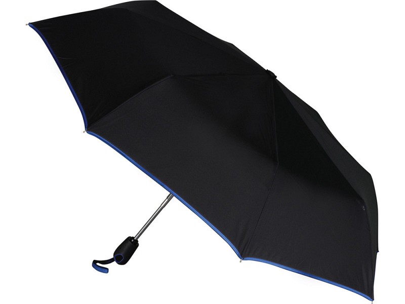 Зонт складной "Уоки", черный/синий