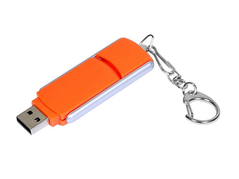 USB-флешка промо на 64 Гб с прямоугольной формы с выдвижным механизмом
