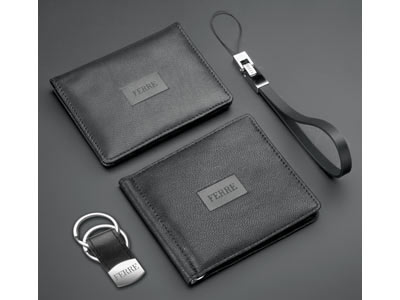 Набор Ferre (Джанфранко Ферре): портмоне с зажимом для денег, футляр для кредитных карт, брелок и ремешок для мобильного телефона