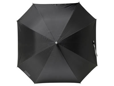 Зонт-трость автомат Ferre (Джанфранко Ферре) черный, с внутренней стороной серебристого цвета "City"